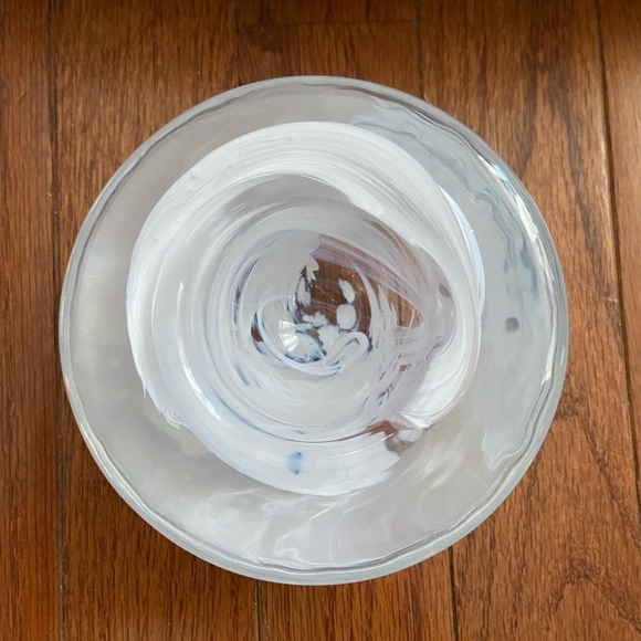 Kosta Boda Atoll Swedish, white Swirl, Tea Candle Holder. - Picture 7 of 7